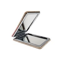 Majestique Compact Mirror- Classic Canvas Texture 1x/2x Magnification (Color May Vary)